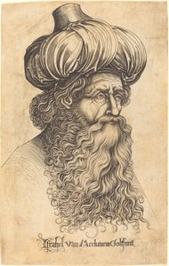 老人の頭 作： Israhel van Meckenem