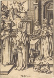ヨアヒムの犠牲、c。 14901500。 作： Israhel van Meckenem