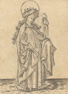 聖アガサ、c。 1465年。 作： Israhel van Meckenem