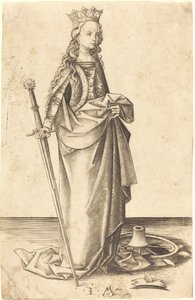 聖カタリナ 作： Israhel van Meckenem