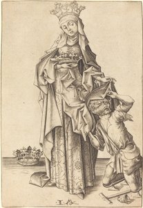 テューリンゲンの聖エリザベス、c。 14751480。 作： Israhel van Meckenem