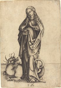 聖マーガレット、c。 14801490。 作： Israhel van Meckenem