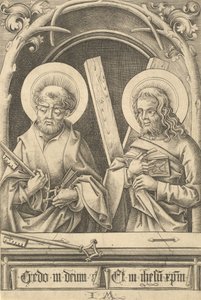 聖ペテロとアンドリュー、c。 14801485。 作： Israhel van Meckenem