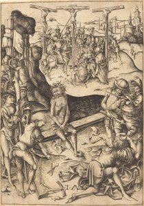 はりつけ、c。 1480年。 作： Israhel van Meckenem