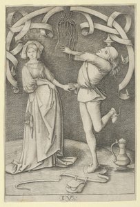 愚か者と貴婦人。 作： Israhel van Meckenem