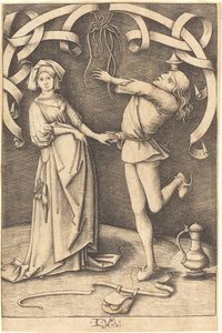 ジャグラーと女、c。 14951503。 作： Israhel van Meckenem