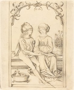 恋人たち、c。 1490年。 作： Israhel van Meckenem