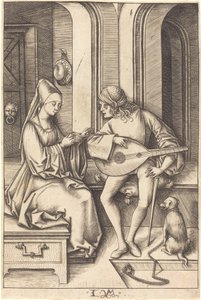 リュート奏者と歌手、c。 14951503。 作： Israhel van Meckenem