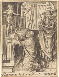 聖グレゴリーのミサ、c。 14801490。 作： Israhel van Meckenem