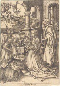 降誕、c。 14901500。 作： Israhel van Meckenem