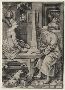 オルガン奏者とその妻。 作： Israhel van Meckenem