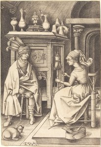 スピナーへの訪問、c。 14951503。 作： Israhel van Meckenem