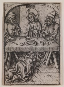 キリストの足を洗うマグダラのマリア 作： Israhel van Meckenem the younger