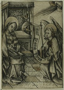 受胎告知 作： Israhel van Meckenem the younger