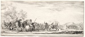 平和と戦争: 騎兵の小競り合い 作： Israël Henriet