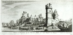 ツールドゥネスレとホテルドゥヌヴェールの斜視図 作： Israël Silvestre the Younger
