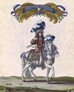 1662年6月5日、チュイルリーの前でルイ14世（1638-1715）が贈ったカルーセルの一部であるトルコの皇帝としてのコンデの王子 作： Israël Silvestre the Younger
