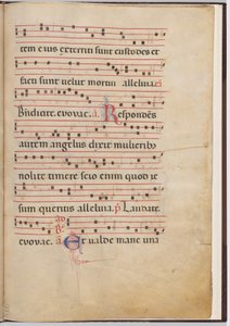 対音断片からのリーフ 4 作： Italian 13th Century