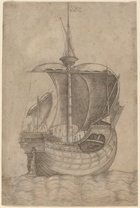キャラック、右へ向かう 作： Italian 15th Century
