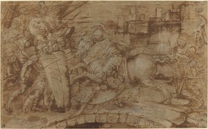 ローマを守るホラティウス・コクレス 作： Italian 16th Century or Master of the Victoria and Albert Diableries