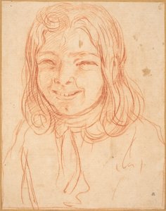 流れる髪の微笑む少年 作： Italian 17th or 18th Century