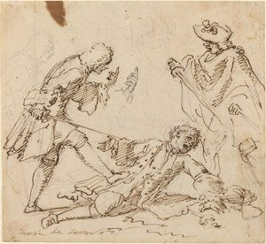 戦う三人の男 作： Italian 17th or 18th Century
