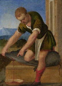 月の労働：12月、c。 1580年 作： Italian Master