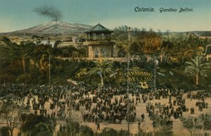 ベリーニガーデン、カターニア、シチリア。 1913年に送られたはがき。 作： Italian Photographer