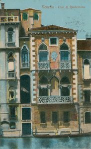 カーサディデデモナ（Desdemonas House）、ヴェネツィア。 1913年に送られたはがき。