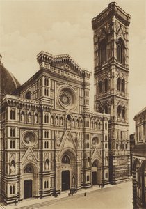 フィレンツェ/フィレンツェ: 大聖堂のファサード、アーチ デ ファブリス、デル モロ (白黒写真) 作： Italian Photographer