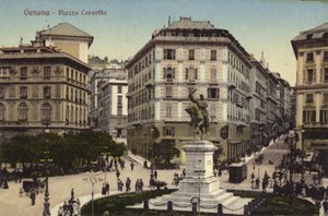 ジェノバ、コルヴェット広場（カラー写真 作： Italian Photographer