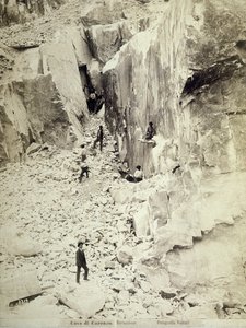 ラヴァッチョーネの採石場の1つで働いている採石場のグループ、1890年〜1900年頃