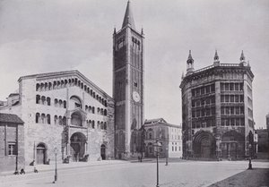 イタリア。パルマ、大聖堂と洗礼堂（モノクロ写真 作： Italian Photographer