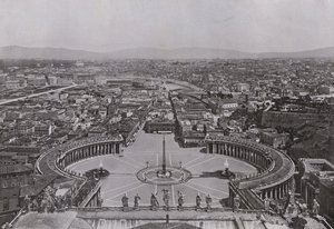 イタリアローマ、セント・ピータースのクーポラからのパノラマ（モノクロ写真 作： Italian Photographer