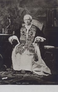 ローマ教皇レオ13世（モノクロ写真） 作： Italian Photographer