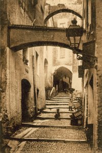 サンレモ、旧市街、サンタ・ブリジーダ通り（モノクロ写真 作： Italian Photographer