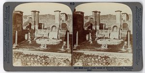 マーカスルクレティウスの家、ポンペイ、アンダーウッドトラベルライブラリ、1895年（セピア写真） 作： Italian Photographer