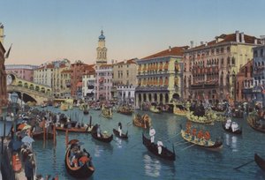 Venezia, Regate sul Canal Grande (colored photo)