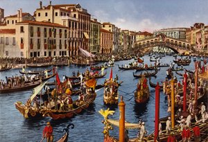ヴェネチア／ヴェネツィア祭りのカナル・グランデ（カラー写真） 作： イタリアの写真家