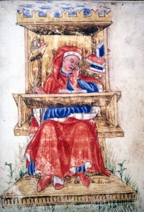 椅子に書いているユダヤ人の男 作： Italian School