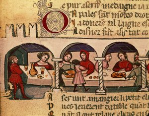 Codex Entree dEspagneの旅館での食事 作： Italian School