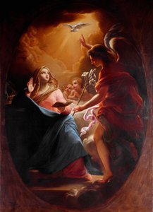受胎告知 17世紀の匿名の絵画 ローマ、サクロ・クオーレ教会（Chiesa del Sacro Cuore 作： Italian School