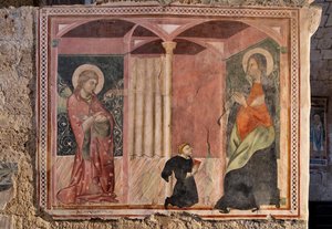受胎告知、十字架の礼拝堂、13世紀の最後の四半期（フレスコ画） 作： Italian School
