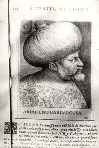 アリアデノ・バルバロッサ (c.1465-1546) (エングレーヴィング) (モノクロ写真) 作： Italian School