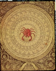「幸運と不運の書」からの蟹座の占星術の表（彫刻） 作： Italian School