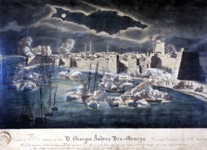 1825年に行われた蛮族の海賊対策で、サルデーニャ海軍がトリポリの港を攻撃。