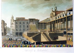 1820年にミラノで出版されたブラマティとライネリによって刻まれたジュールスフェラーリオのルコスチュームアンシェンエモデルヌのバリャドリッドのオートダフェ 作： Italian School