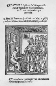 ローマのバルトロメオ・デ・サッキ（プラチナ）書き込みの歴史は、1505ヴァインをpontiffs 作： Italian School