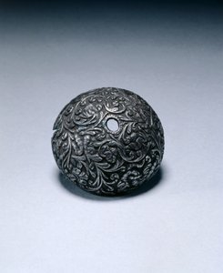 フリントロック式ピストルのバットキャップ、c.1650-60（鋼） 作： Italian School