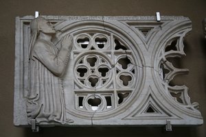 ドナーのフランチェスコデフェリチと彫刻を施したローズホイールトランスアンテナ 作： Italian School